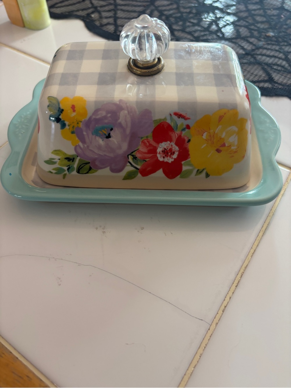The Pioneer Woman Sweet Romance Double Butter Dish